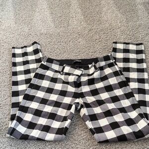 Express Black and White Checkered Trousers